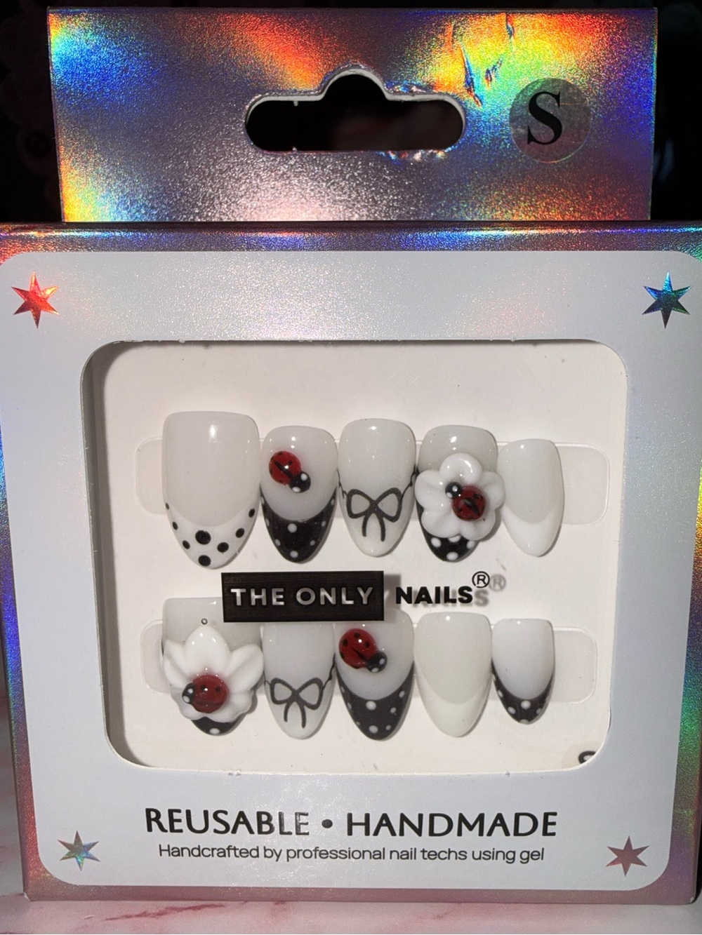 The Only Nails French Tip Press-On Nails with Ladybug and Flower Accents - Picture 6 of 6